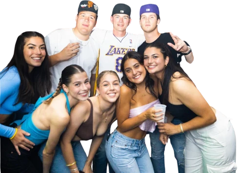 A group of student creators posing together